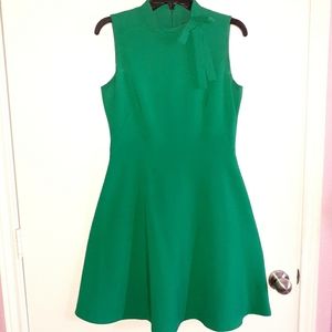 MAGGY LONDON Green Bow Neck Dress